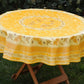 Nappe toile  cireè ronde motif tournesols jaune  160  CM