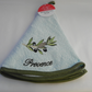 Essuie Main Rond èponge Motif Branche Olive Bleu Diamètre 60 CM