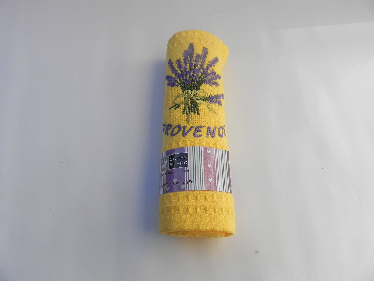 Torchons Motif Bouquet Lavande Jaune Taille 50x70