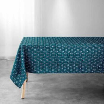 Nappe rectangle motif manuel bleu