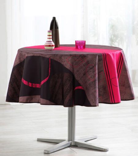 nappe ronde moderne  fantaisie fuchsias
