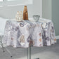 Nappe ronde motif petit cœur gris