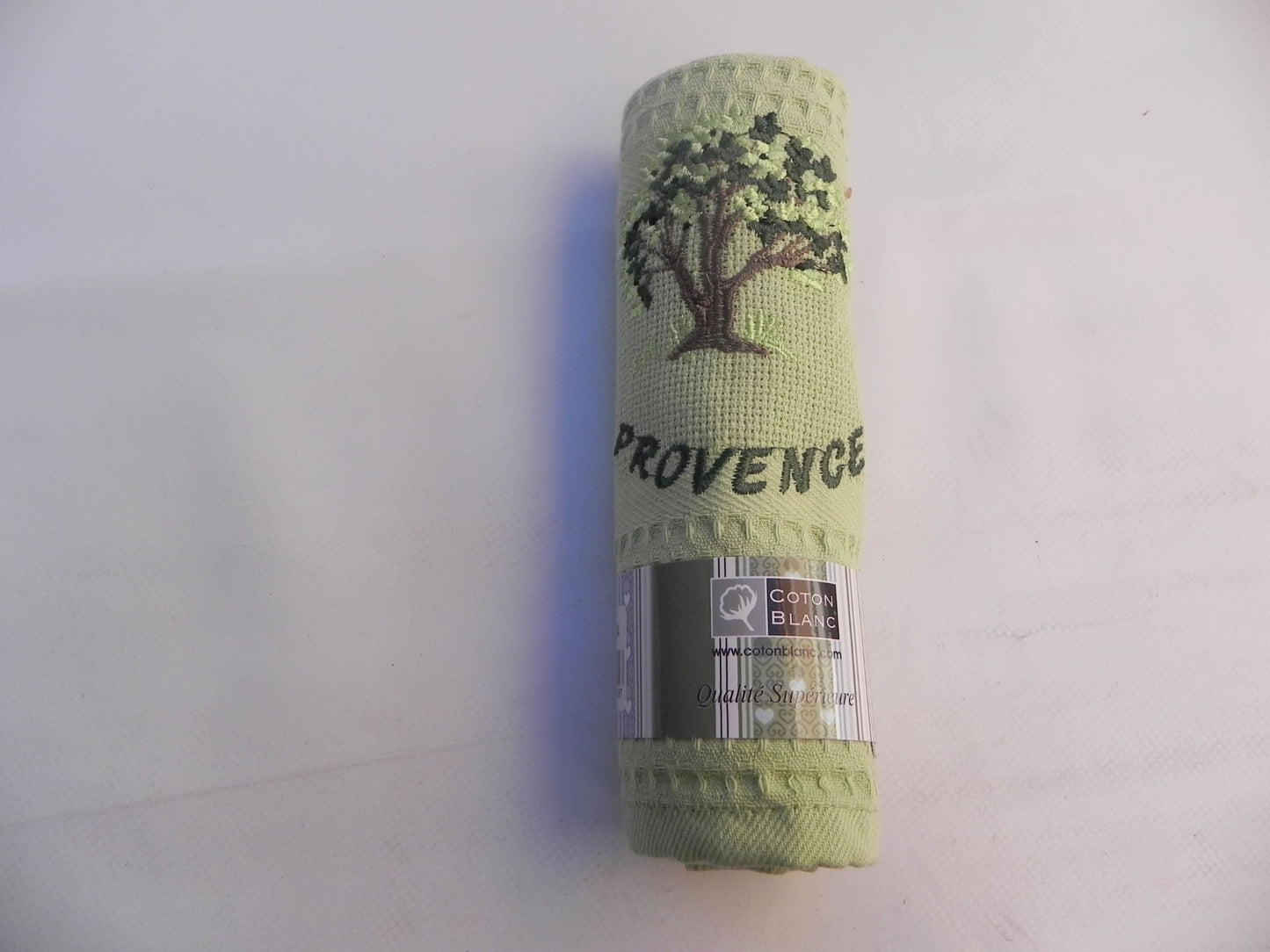 Torchons Nid D'abeille motif arbre olivier vert Taille 50x70