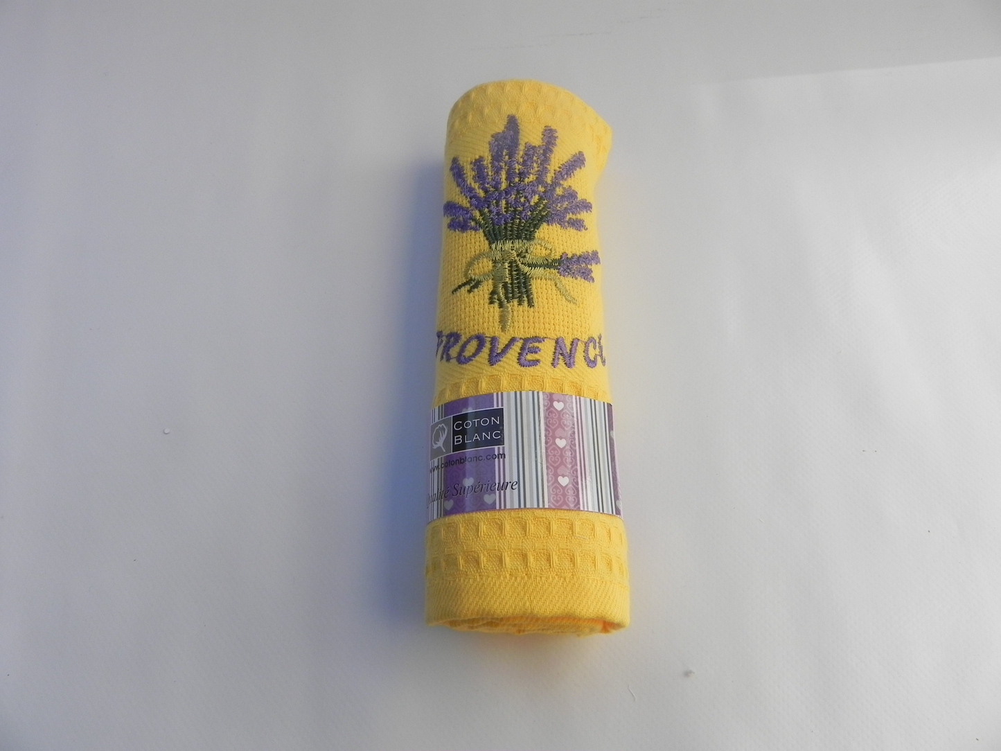 Torchons Motif Bouquet Lavande Jaune Taille 50x70