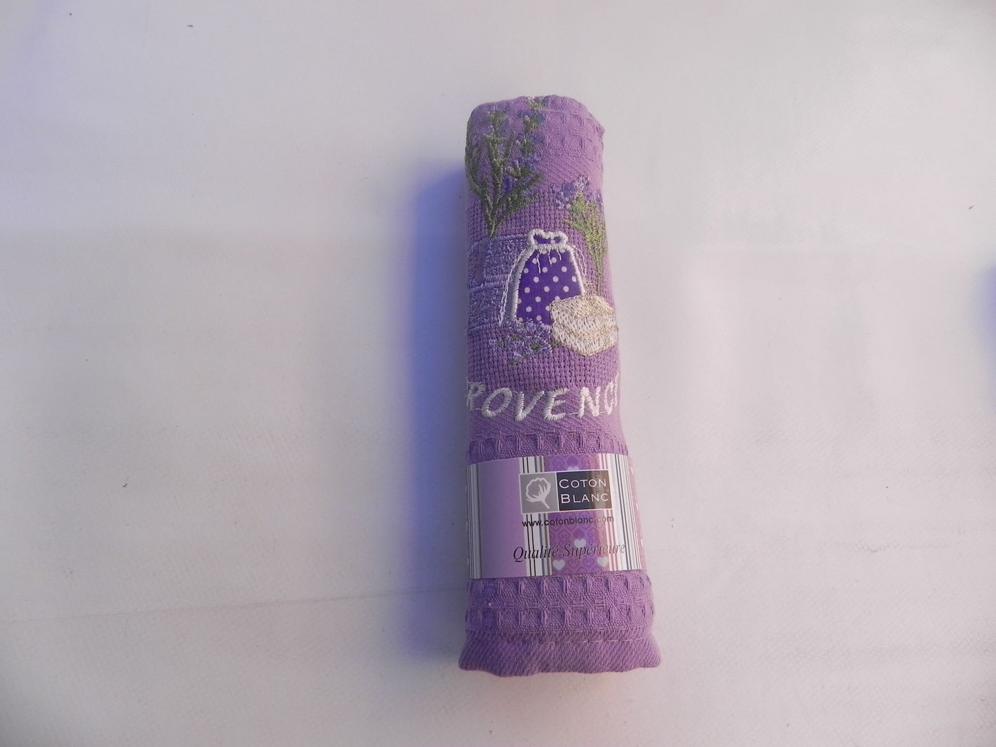 Torchons Nid D'abeille Motif Fleur Savons Mauve Taille 50x70
