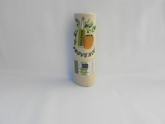 Torchons Nid D'abeille Motif Bouteille Olive Gris Taille 50x70