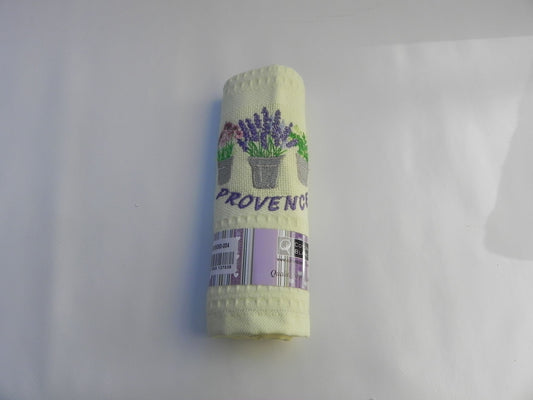 Torchons Motif Pot  Lavande Blanc Casser Taille 50x70