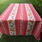 Nappe rectangle rouge et écru, tournesols