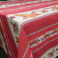 Nappe rectangle rouge et écru, tournesols