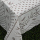 Nappe rectangle écru, cigales et olives marron