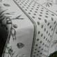 Nappe rectangle écru, cigales et olives vert