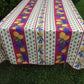 Nappe rectangle jaune et bleu, lavande et citrons