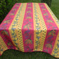 Nappe rectangle rouge et jaune, mimosa