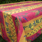 Nappe rectangle rouge et jaune, mimosa