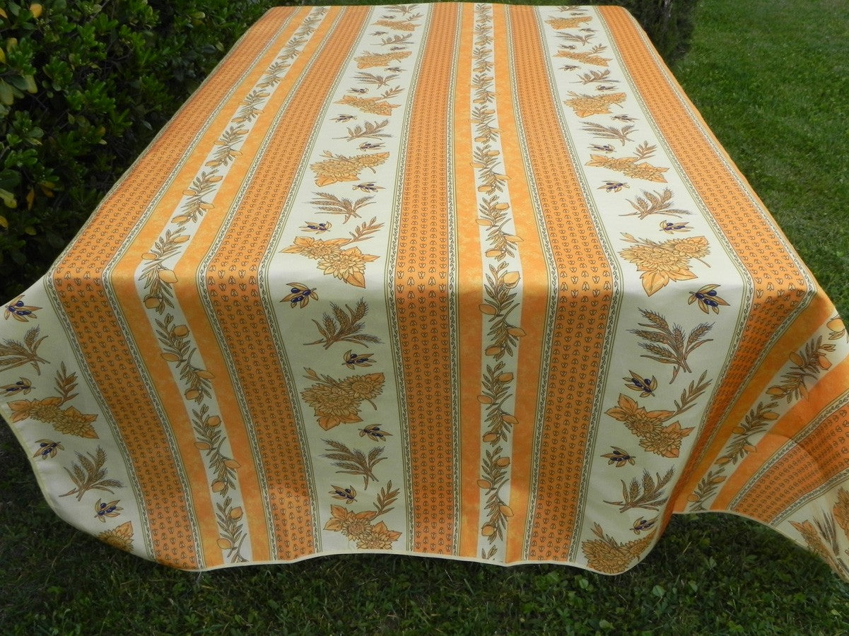 Nappe rectangle orange clair, tournesol blé