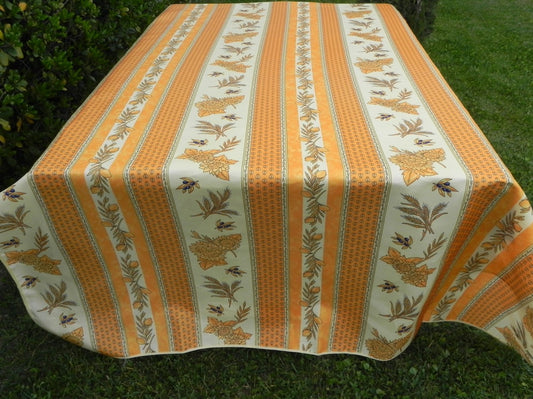 Nappe rectangle orange clair, tournesol blé