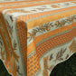 Nappe rectangle orange clair, tournesol blé