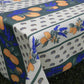 Nappe rectangle crème et bleu, lavande et citrons