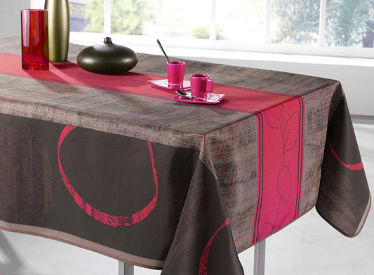 Nappe chocolat marron et rose framboise