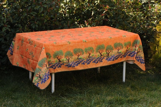 nappe rectangulaire  arbre olivier orange