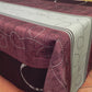 nappe rectangle fleur 3 rayures marron blanc
