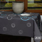 nappe rectangulaire motif spirale gris turquoise