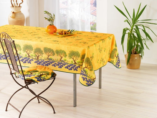 nappe rectangulaire arbre olivier jaune vif