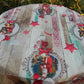 nappe motif père noël sur font écru