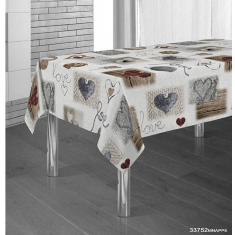 nappe rectangulaire motif pelote et petit cœur