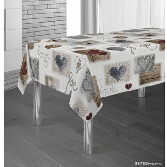 nappe rectangulaire motif pelote et petit cœur