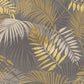 Toile cirée au mètre gris, jungle dorée
