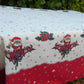 nappel ovale blanche et rouge motif père noël