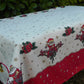 nappel ovale blanche et rouge motif père noël