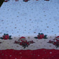 nappel ovale blanche et rouge motif père noël