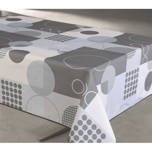Toile cirée au mètre, motif zoe gris
