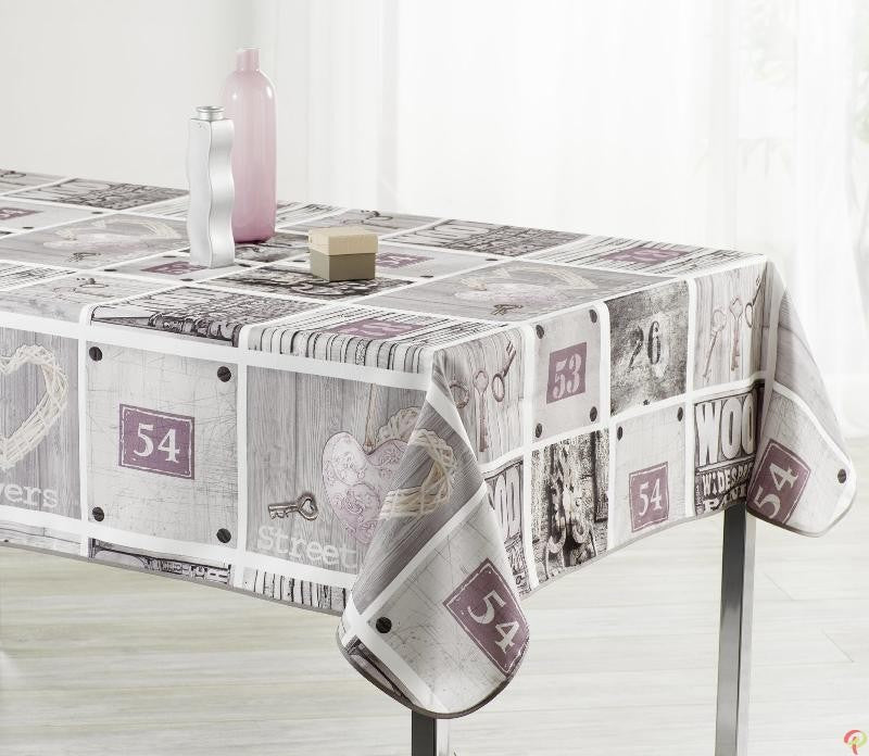 nappe ovale moderne motif petit cœur grise