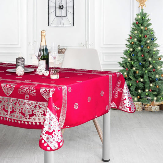 nappe rectangle motif noël, taille 1.48/3m